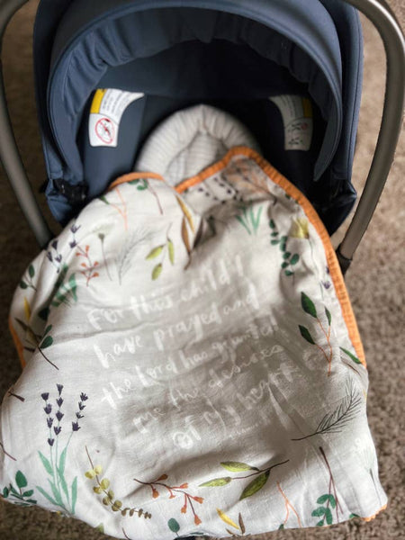 Mini For This Child I Have Prayed Cotton Muslin Swaddle
