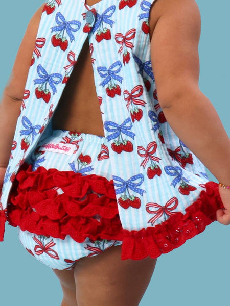 Berries & Bows Cotton Gauze Swing Top & Bloomer Set