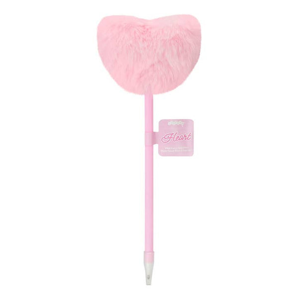 Pink Heart Fuzzy Pens