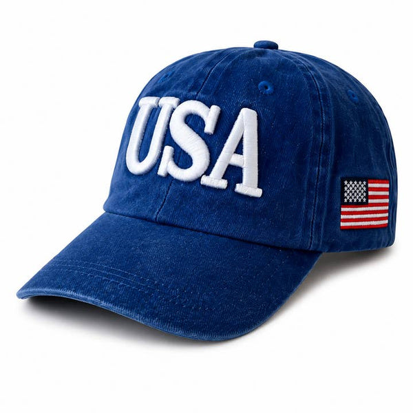 USA Kids Baseball Hat - Vintage Blue