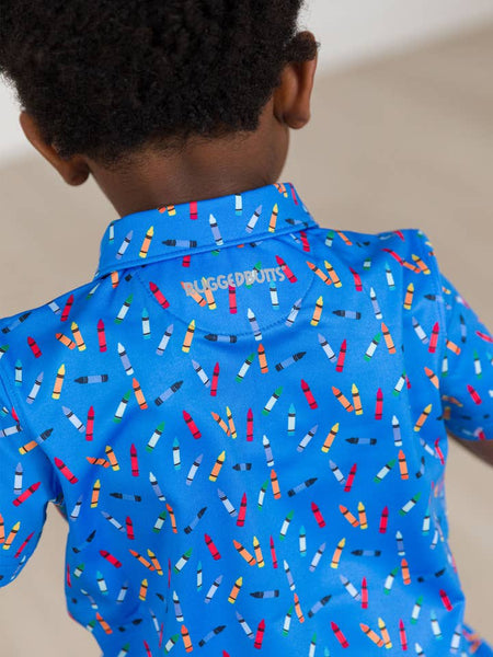 Tiny Crayons Knit Short Sleeve Performance Polo