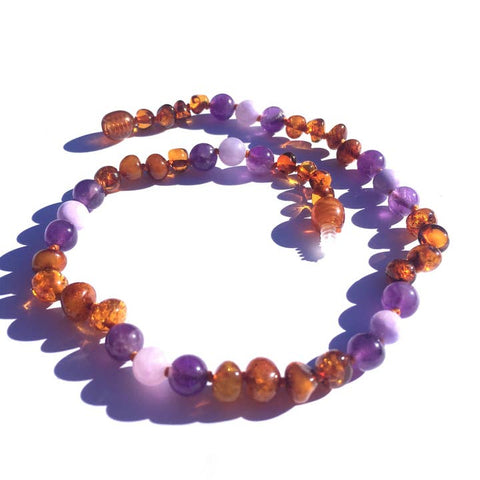 Amber Teething Necklace - Violet - 1066