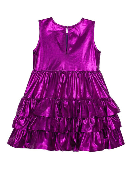 Purple Rockin' Around Ruffled Tiered Dress