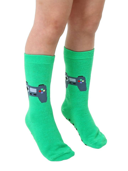 Green Game Controller Crew Socks