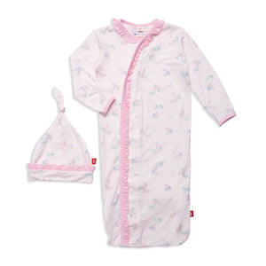 Forget Me Not Magnetic Cozy Sleeper Gown & Hat Set