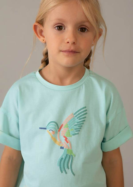 Mint Hummingbird Drop Shoulder Tee
