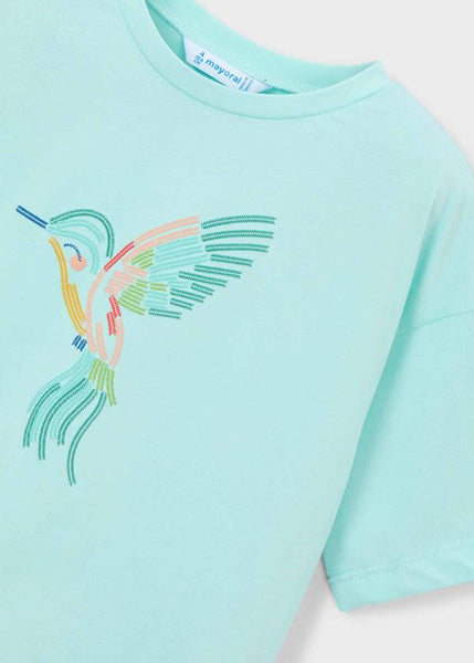 Mint Hummingbird Drop Shoulder Tee