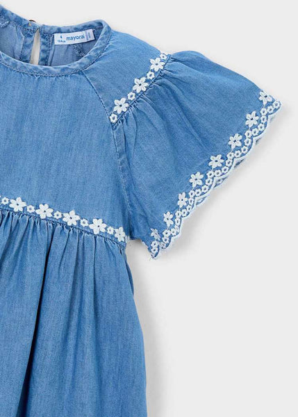 Denim Blue Embroidered Dress