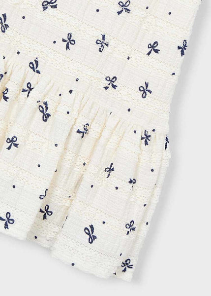 Natural Navy Bow Knit Dress