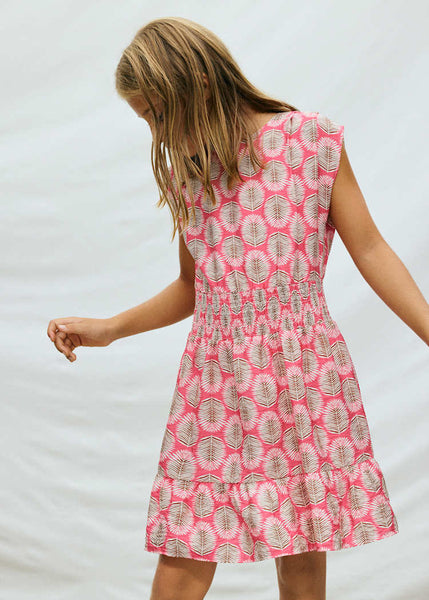 Coral Printed Dress