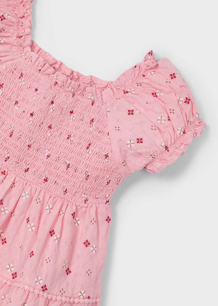 Salmon Smocked Dress