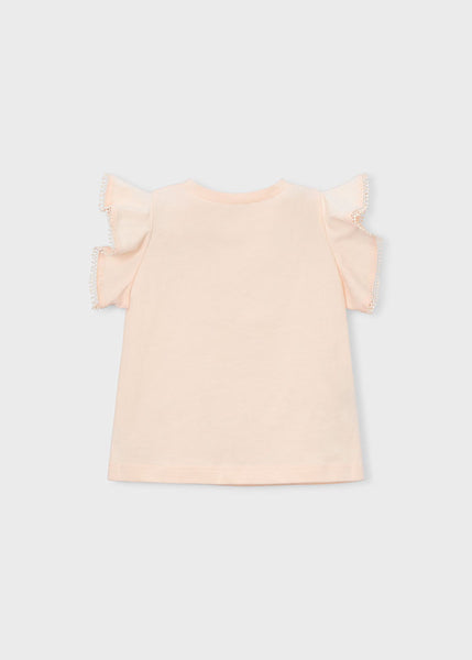 Salmon Ruffled T-shirt