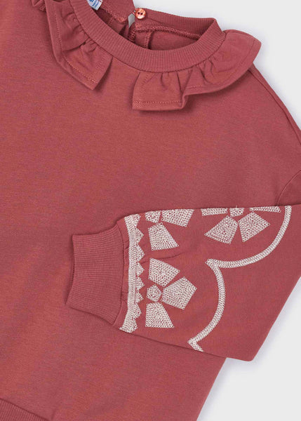 Tandoori Ruffle Collard Shirt