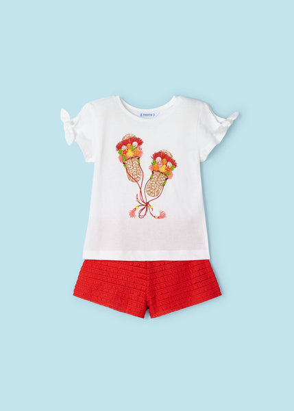 Red Ruffle Short and Tee Set
