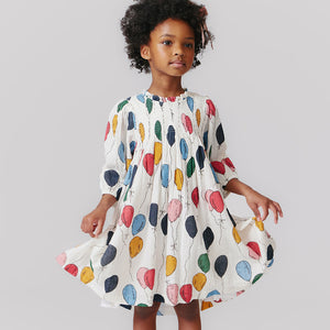 Girls Stevie Puff Sleeve Dress - Balloon Bunches