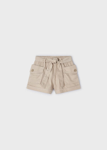 Paperbag Shorts-Khaki