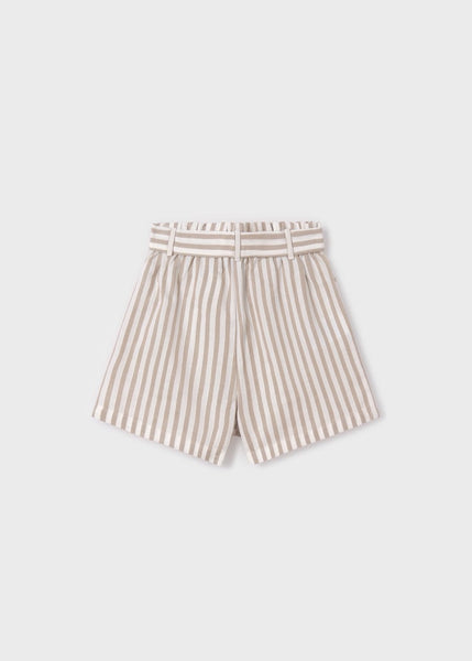 Striped Shorts-Beige