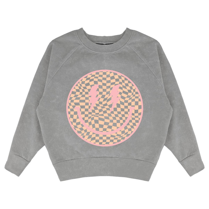 Happy Days Smiley Checkered Sweatshirt