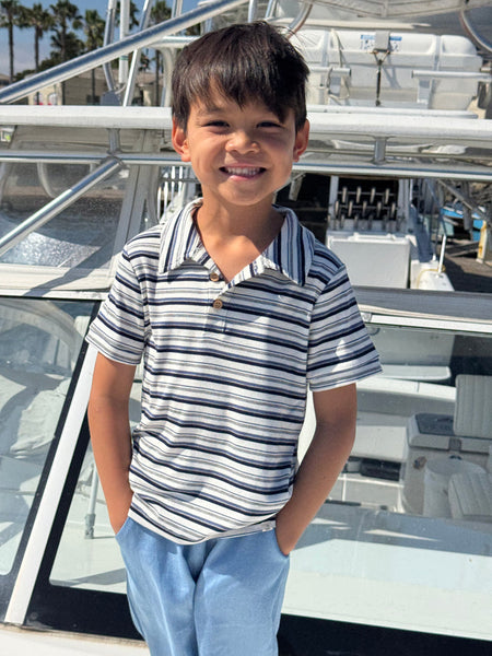 SHIPPING NAVY MULTI STRIPE Polo