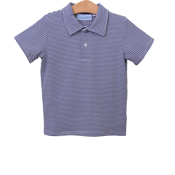 Henry Game Day Polo- Blue Stripe