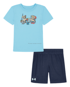 Sky Blue Fishing Gear Logo Short Set – 4 Kids Only