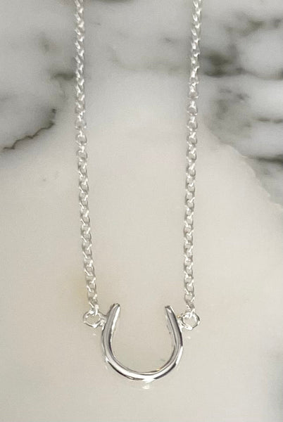 STERLING SILVER LUCKY HORSESHOE PENDANT