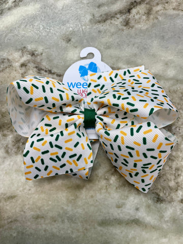 KING Confetti Print Bow- Green/Gold