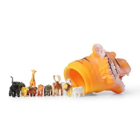 One for Fun Tiger Head with 12 Mini Animals Inside
