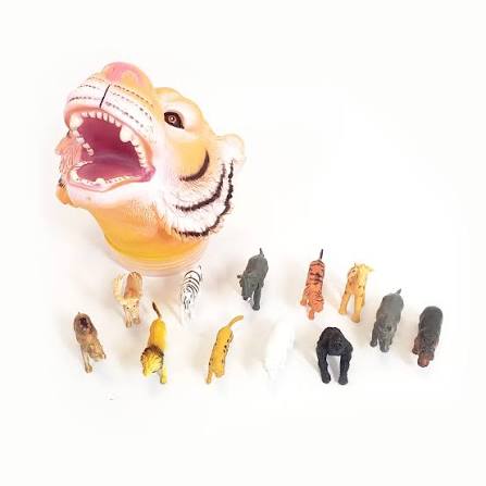 One for Fun Tiger Head with 12 Mini Animals Inside
