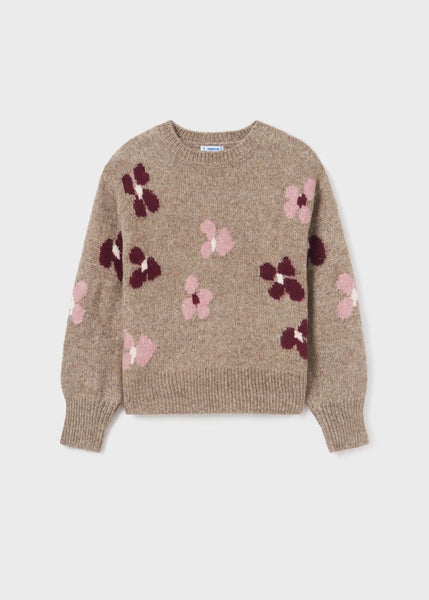 Tan Floral Sweater