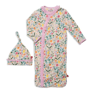 Life's Peachy Magnetic Cozy Sleeper Gown & Hat Set