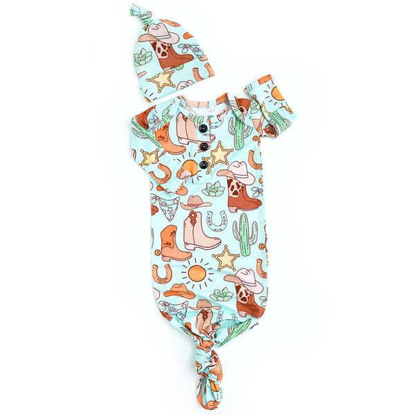 Luke Blue Western GOWN+Knot Hat