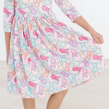 Hanging With My Peeps 3/4 Sleeve Pocket Twirl Dress