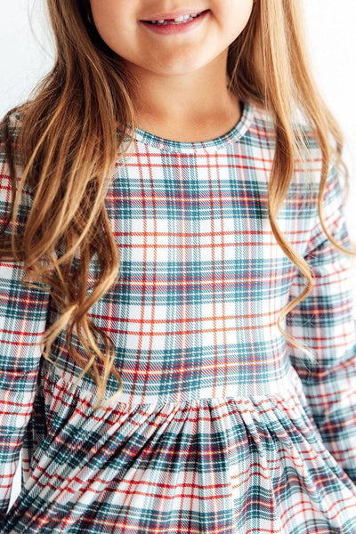 Christmas Plaid Pocket Twirl Dress