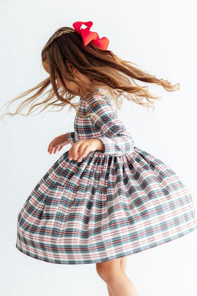 Christmas Plaid Pocket Twirl Dress