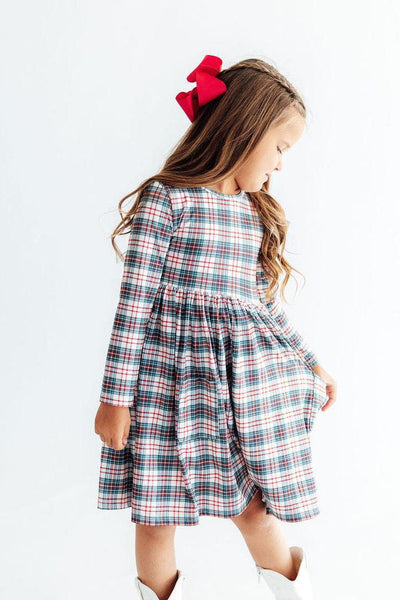 Christmas Plaid Pocket Twirl Dress