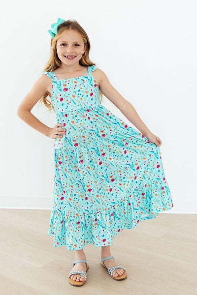 Bluebell Breeze Ruffle Maxi Dress