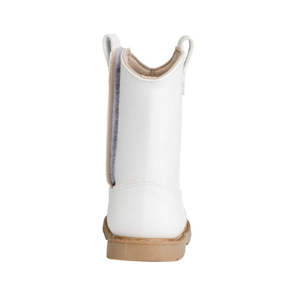 MILLER Toddler White Western Boot with Tan Stitching