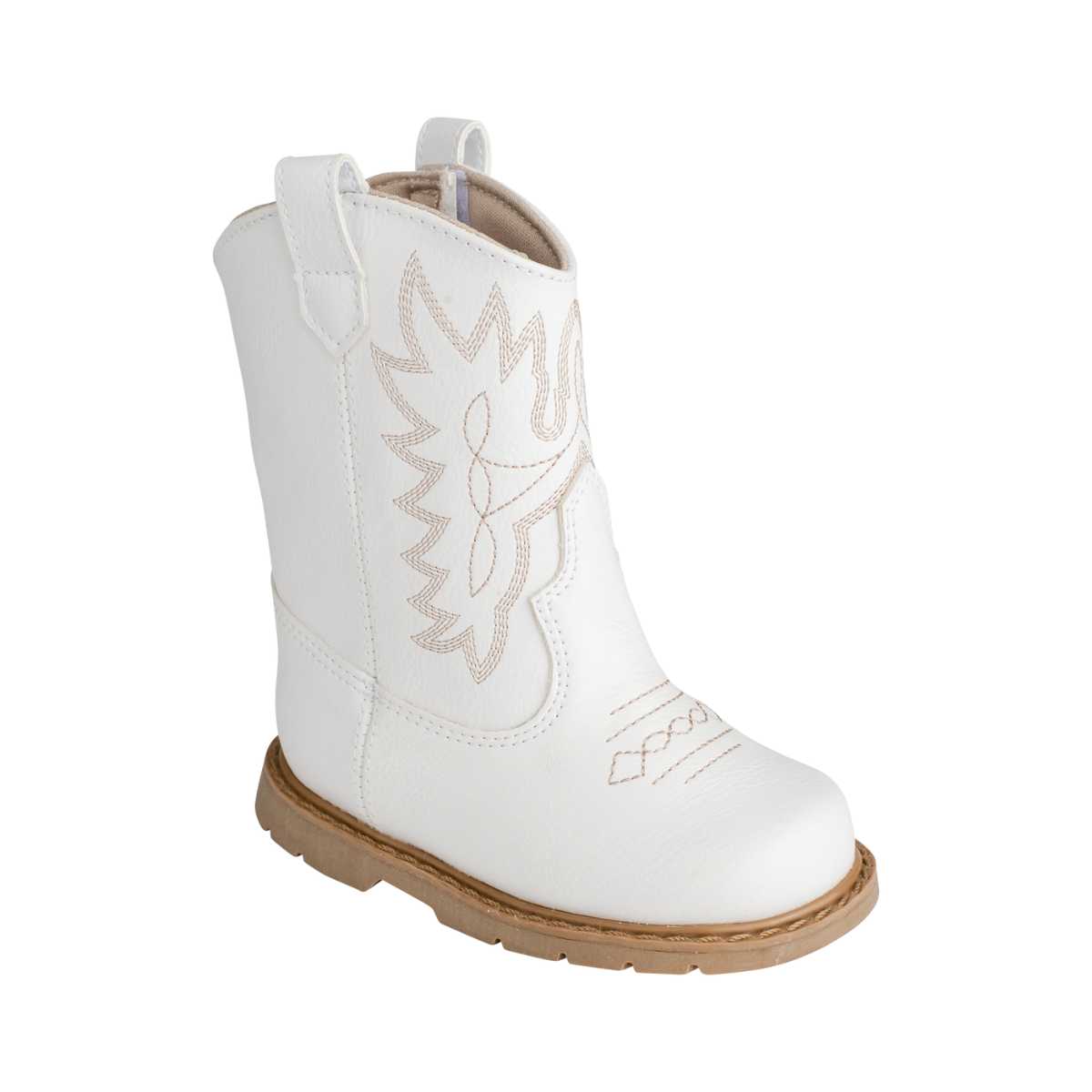 MILLER Toddler White Western Boot with Tan Stitching