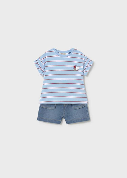 Tide Blue Stripe Short Set