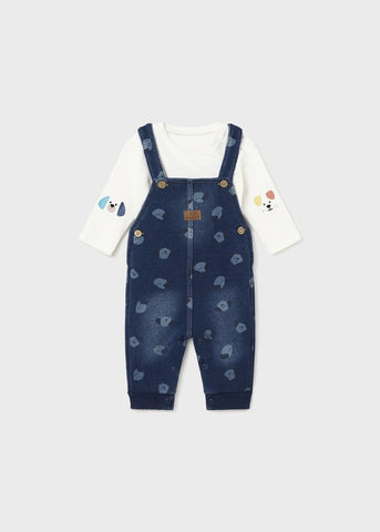 Dungarees and T-Shirt Set-Dark Jeans