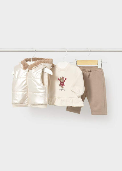Almond 3 Piece Vest Set