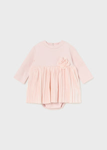 Newborn Girl Pleated Romper Dress