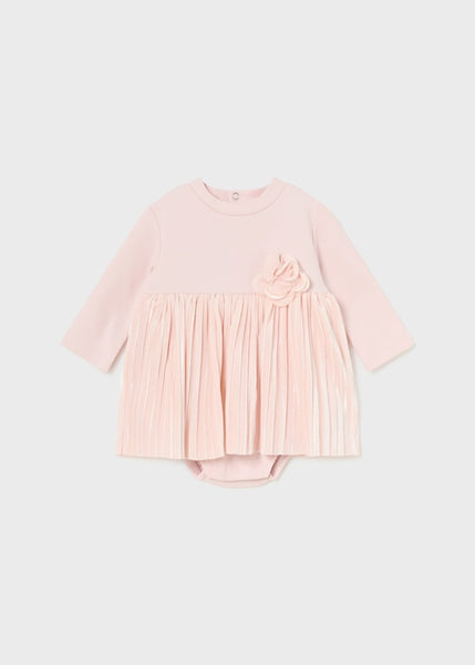 Newborn Girl Pleated Romper Dress