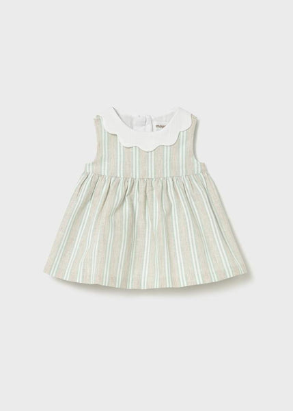 Aqua Striped Linen Dress
