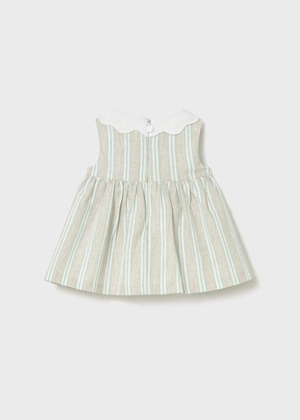 Aqua Striped Linen Dress