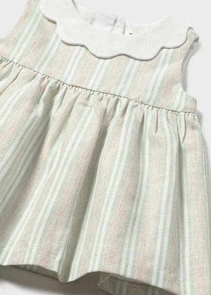 Aqua Striped Linen Dress