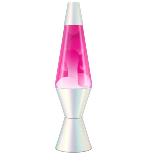 Lava Lamp - Opalescent Pink and White