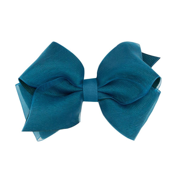 Extra Small Organza and Grosgrain Overlay Hair Bow
