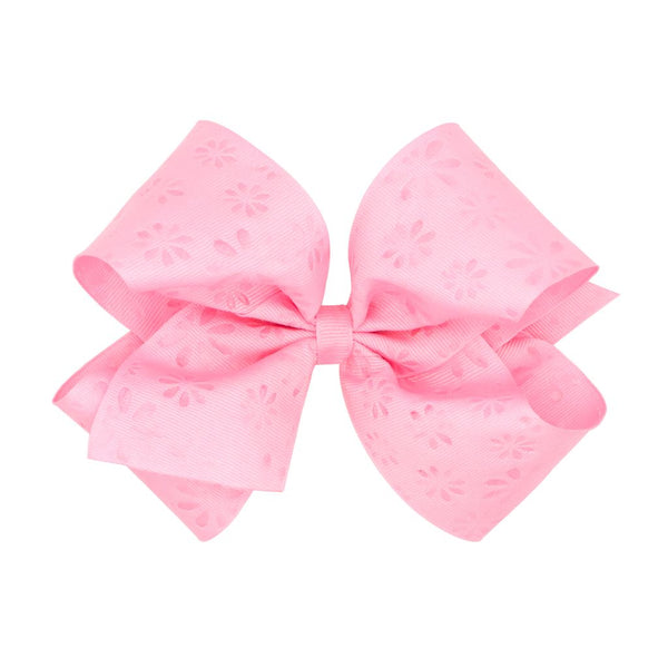 King Embossed Flower Grosgrain Bow